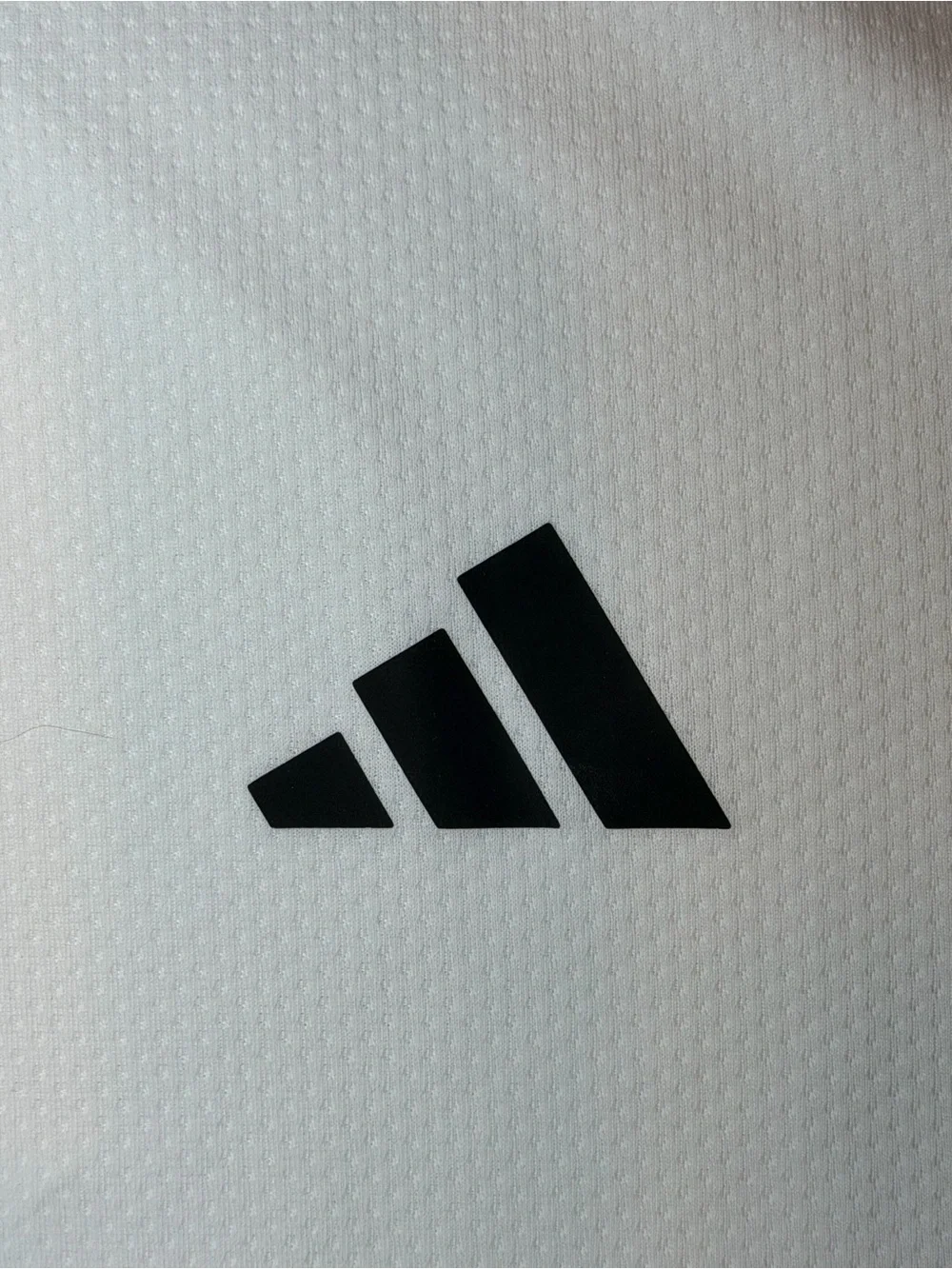 adidas White Short Sleeve Athletic Tee with Black Logo